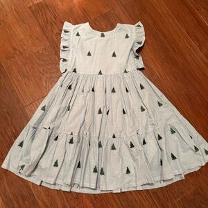Charming Kids Dress with Tree Pattern